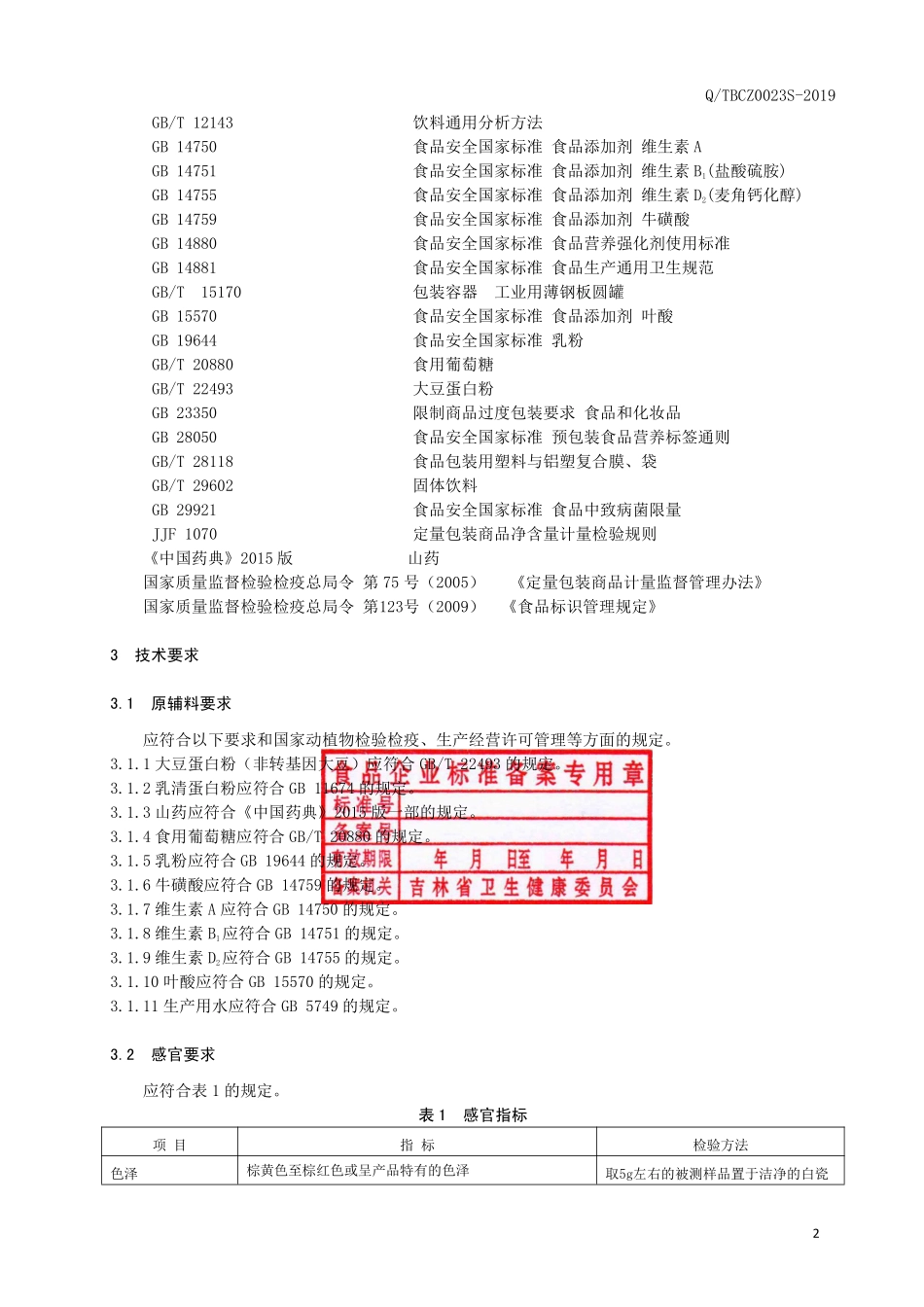 QTBCZ 0023 S-2019 蛋白粉(固体饮料）.pdf_第3页