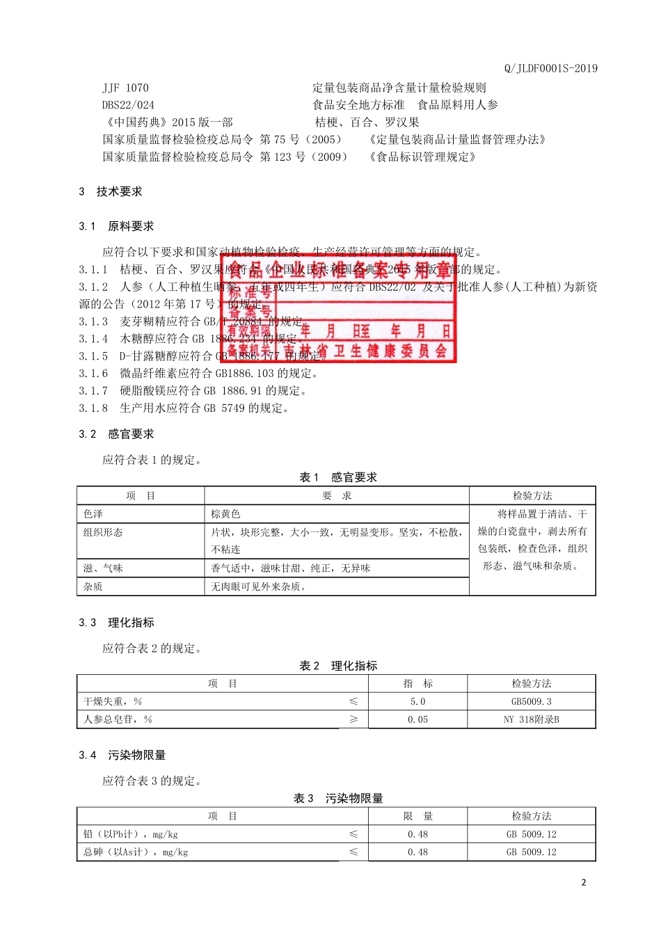 QJLDF 0001 S-2019 桔梗百合片（压片糖果）.pdf_第3页