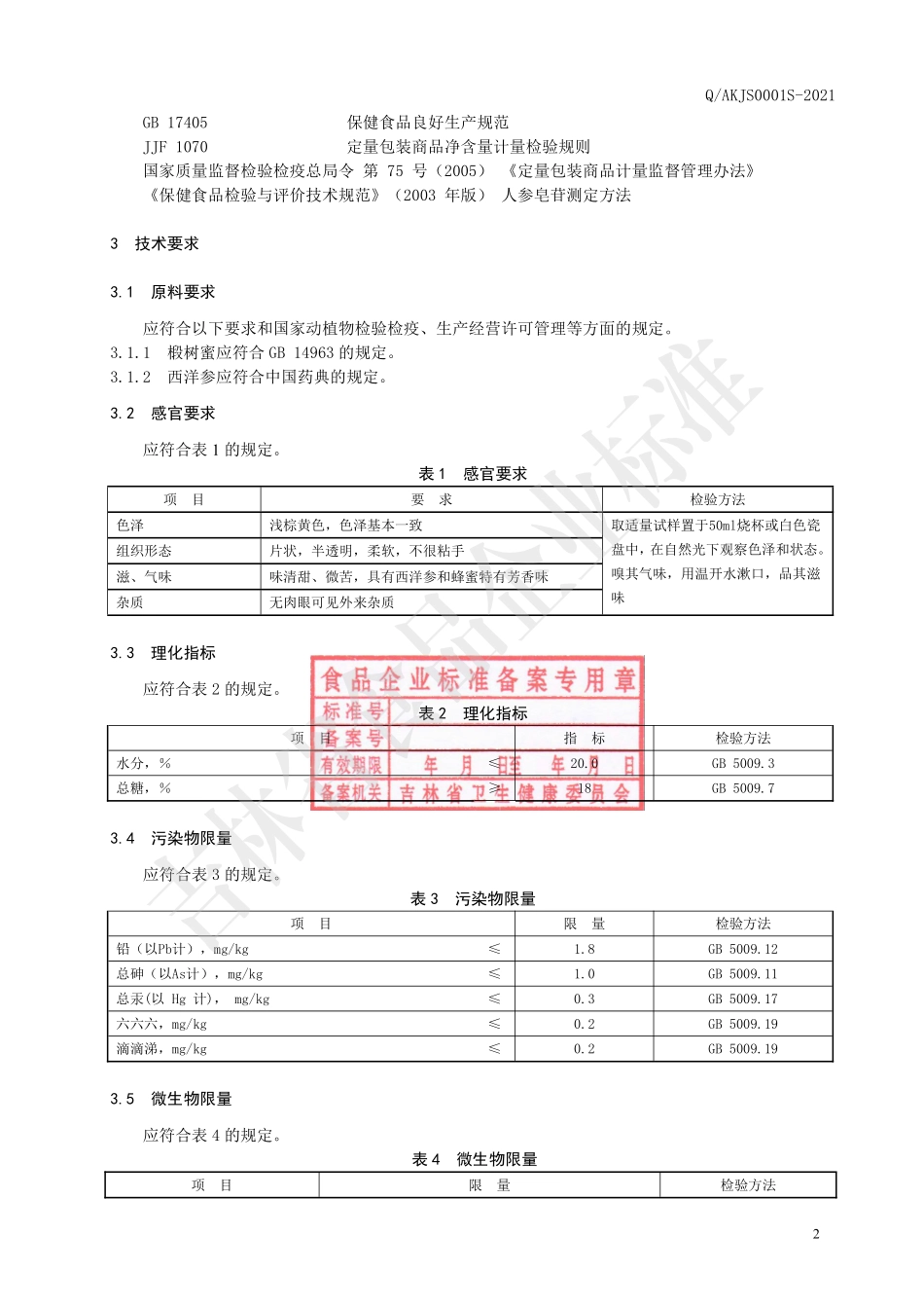 QAKJS 0001 S-2021 保健食品 奥康牌西洋参软蜜片.pdf_第3页