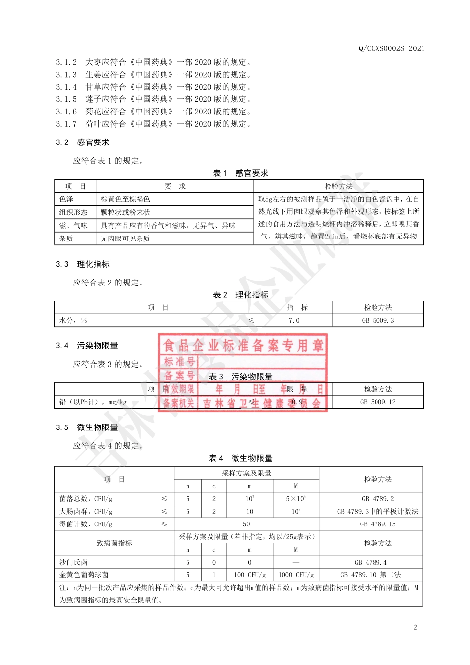 QCCXS 0002 S-2021 马齿苋姜枣固体饮料.pdf_第3页