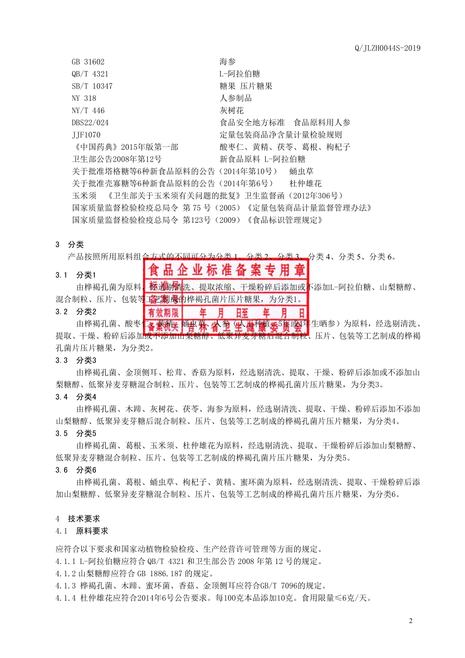QJLZH 0044 S-2019 桦褐孔菌片（压片糖果）.pdf_第3页