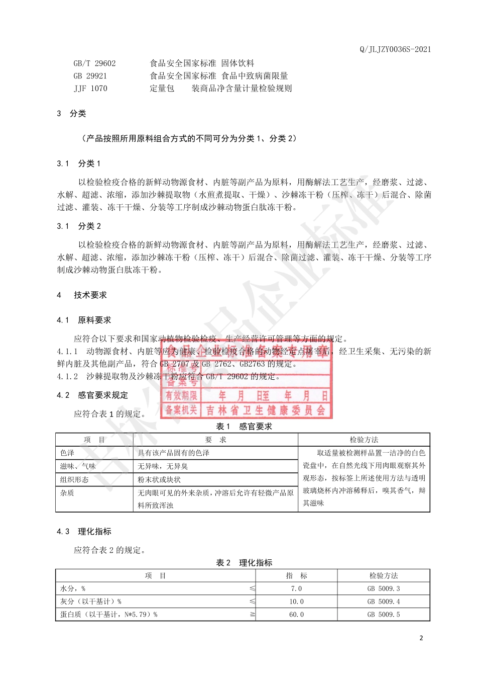 QJLJZY 0036 S-2021 沙棘动物蛋白肽冻干粉.pdf_第3页