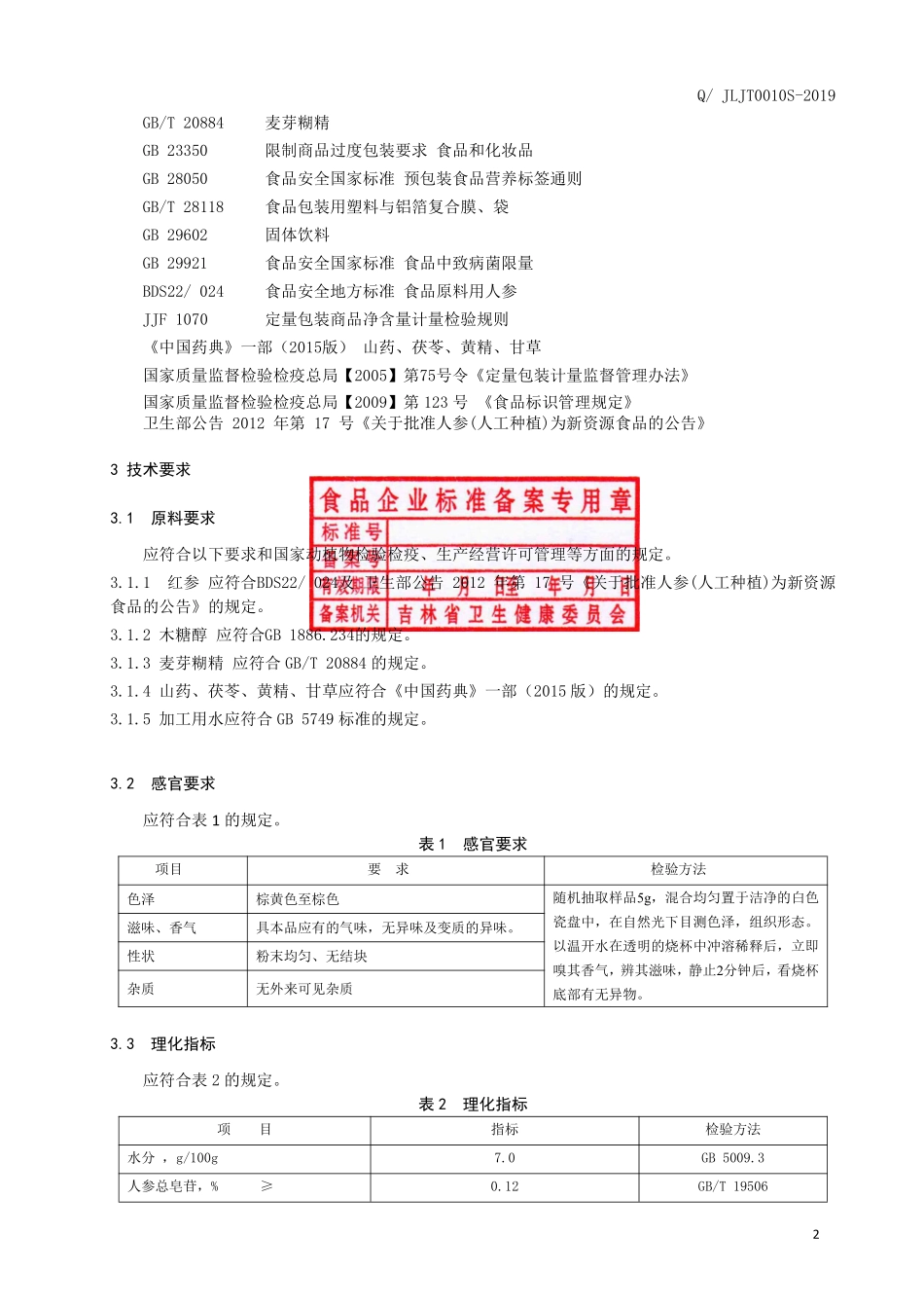 QJLJT 0010 S-2019 红参山药颗粒（固体饮料）.pdf_第3页