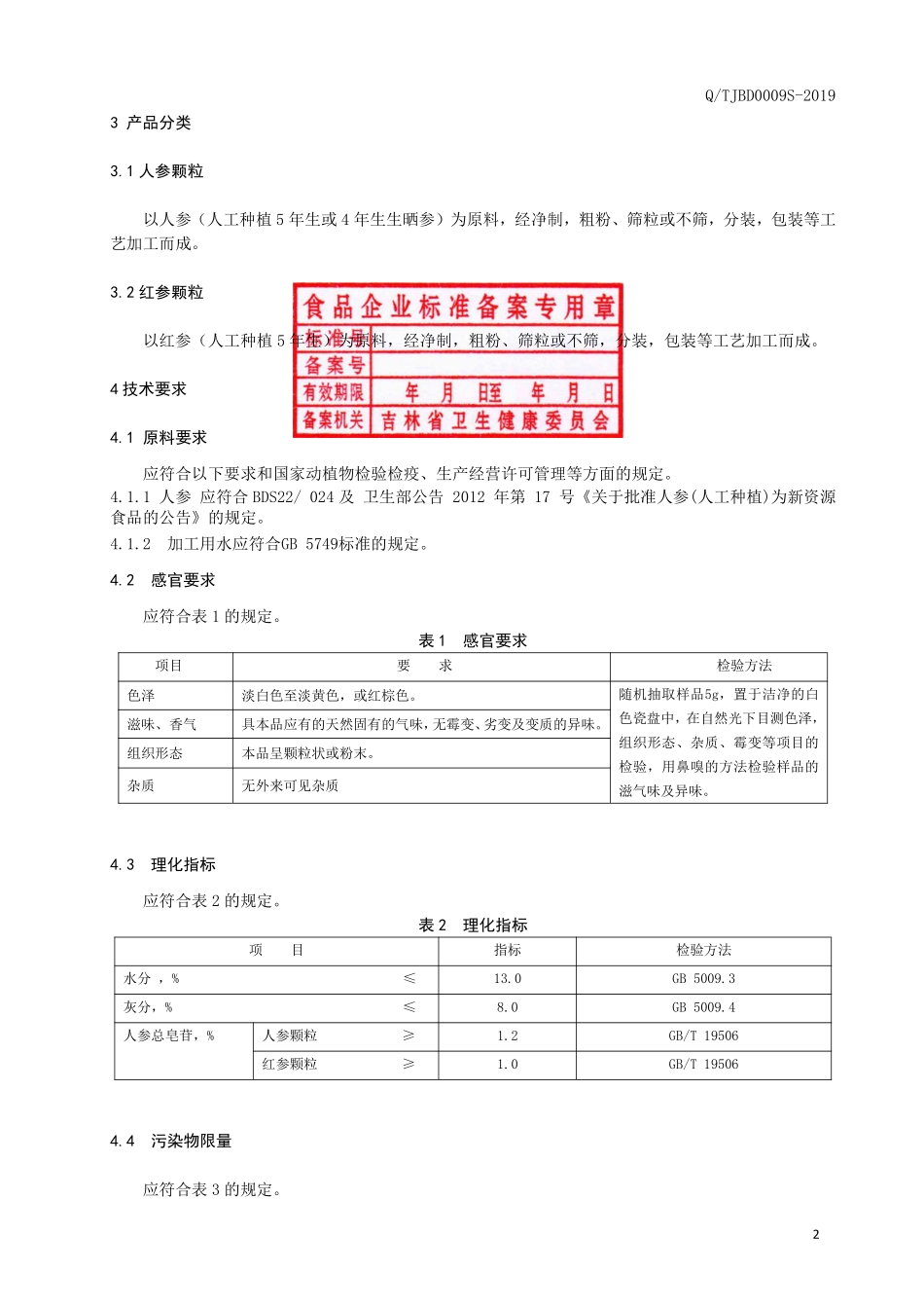 QTJBD 0009 S-2019 人参颗粒代用茶.pdf_第3页
