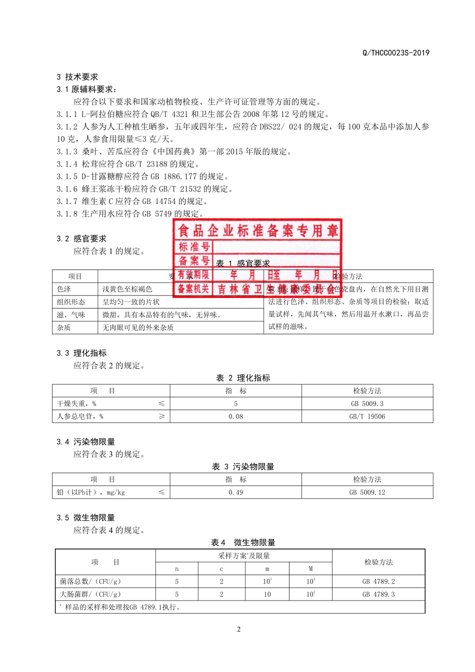 QTHCC 0023 S-2019 人参松茸片（压片糖果）.pdf_第3页