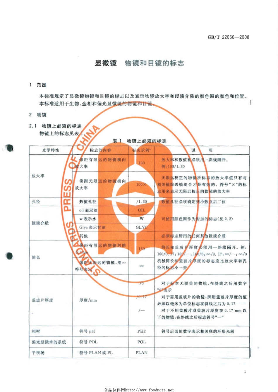 GBT 22056-2008 显微镜 物镜和目镜的标志.pdf_第3页