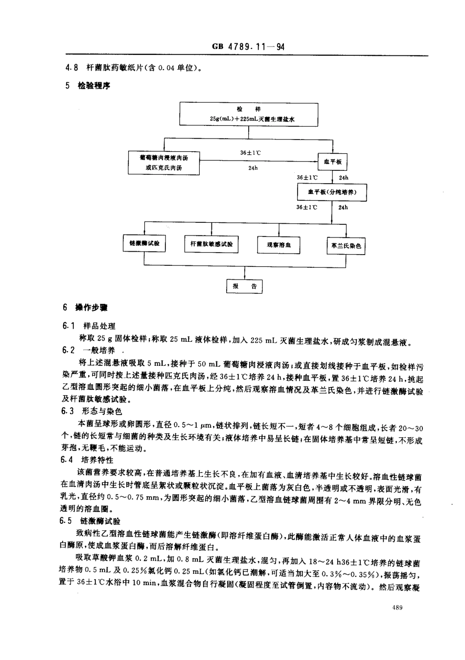 GB 4789.11-1994 食品卫生微生物学检验 溶血性链球菌检验 .pdf_第2页