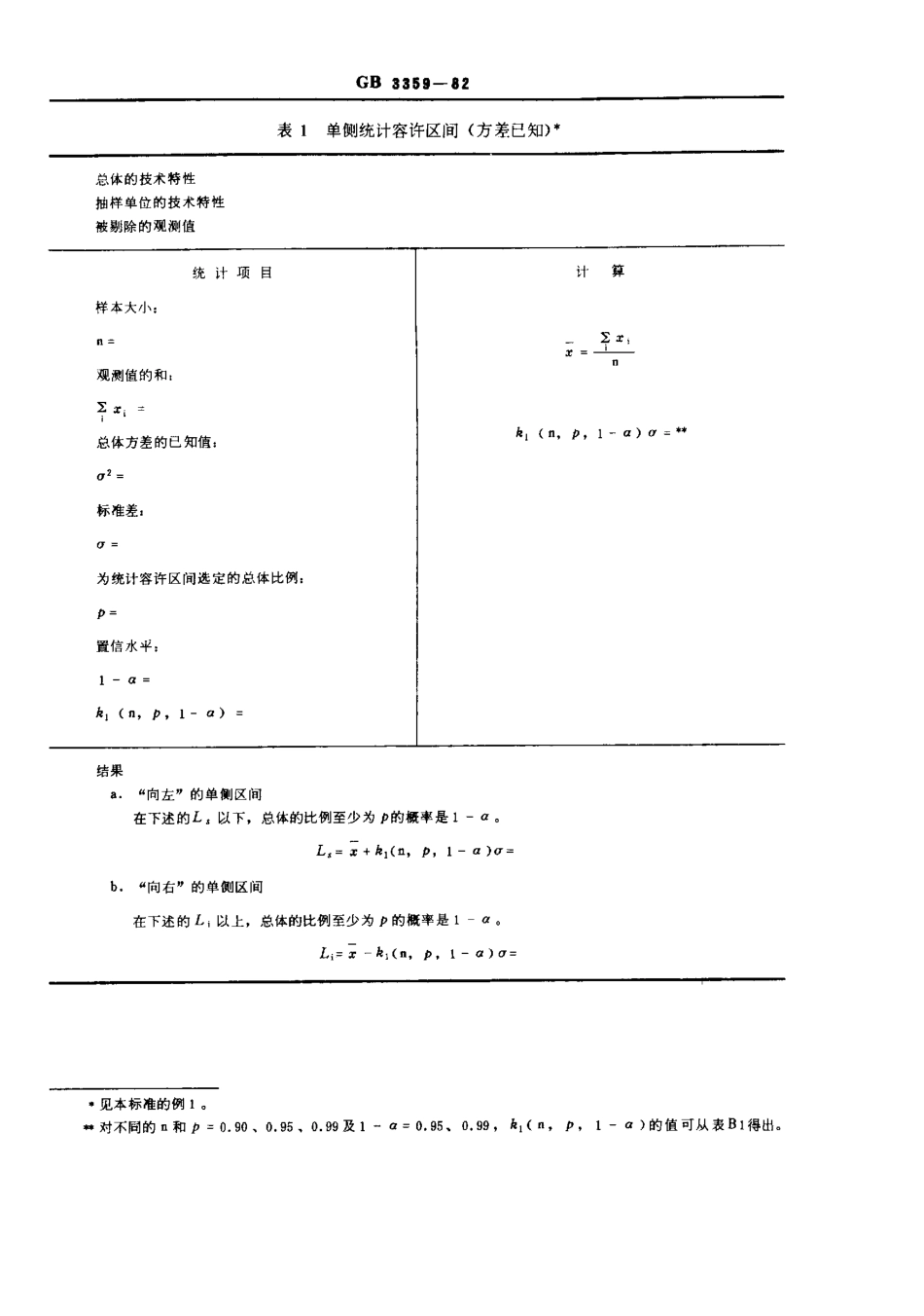 GB 3359-1982 数据的统计处理和解释 统计容许区间的确定.pdf_第2页