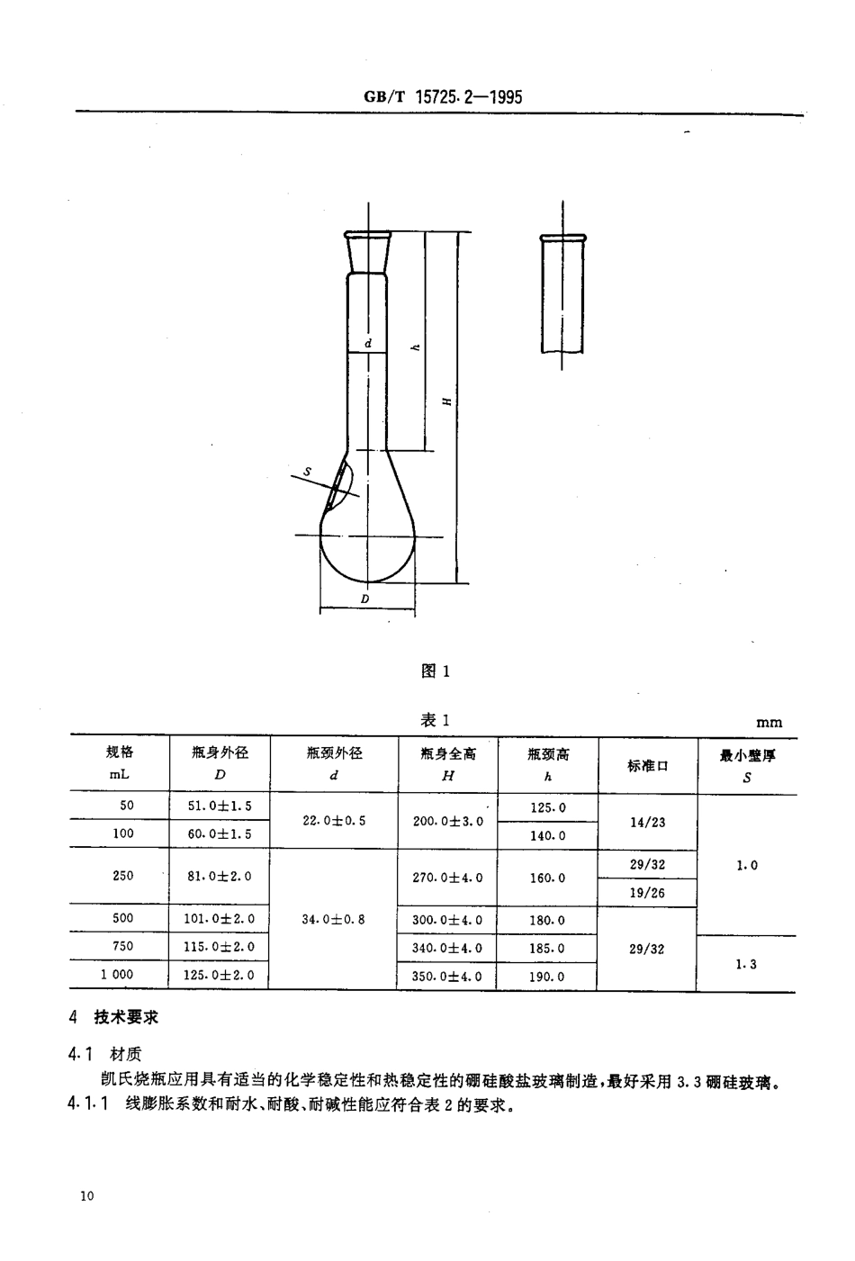 GBT 15725.2-1995 实验室玻璃仪器 凯氏烧瓶.pdf_第3页