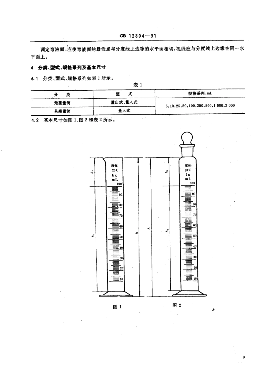 GBT 12804-1991 实验室玻璃仪器 量筒.pdf_第2页