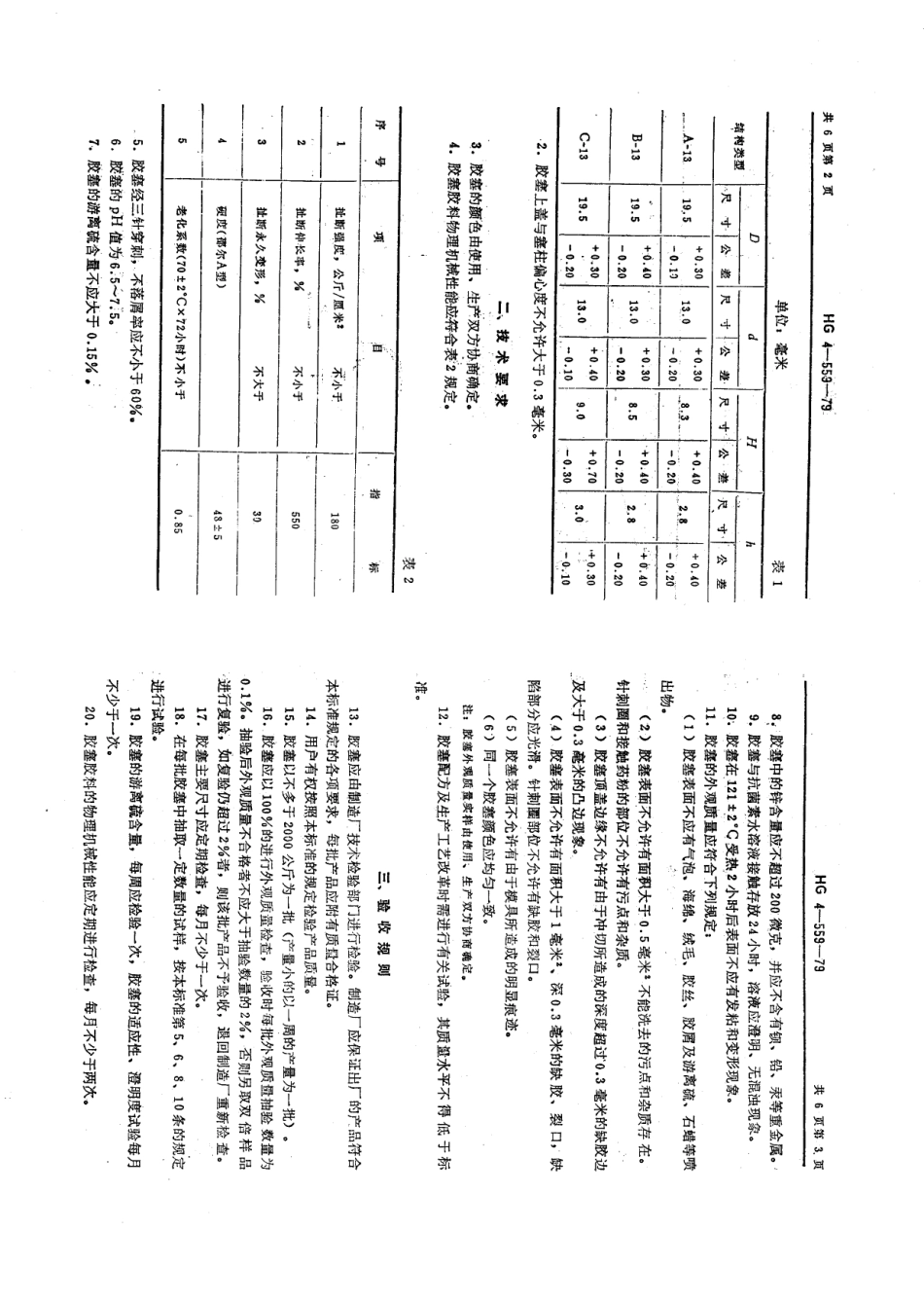 HG 3327-1979 抗菌素橡胶瓶塞.pdf_第3页