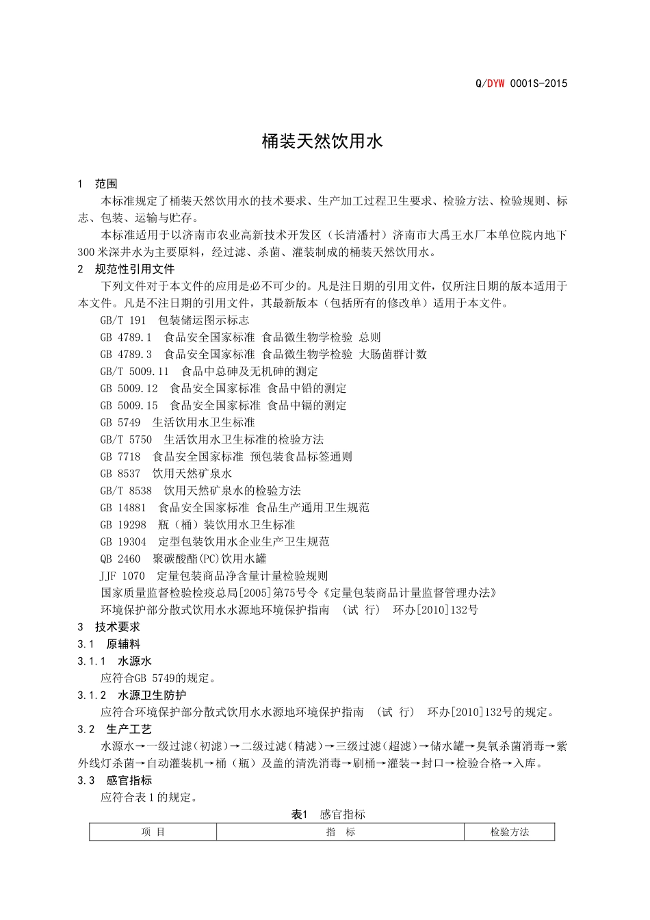 QDYW 0001 S-2015 济南市大禹王水厂 桶装天然饮用水.doc_第3页