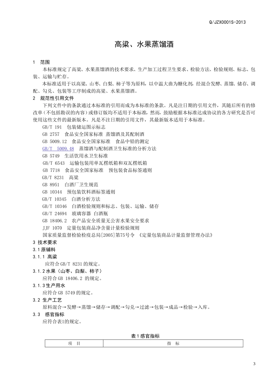 QJZX 0001 S-2013 济南长清泉酿酒有限公司 高粱、水果蒸馏酒.doc_第3页