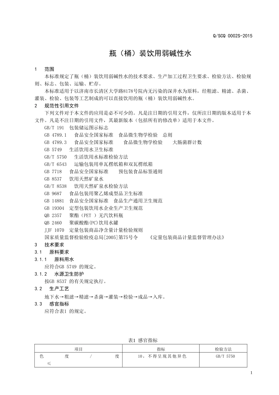 QSCQ 0002 S-2015 济南水长清饮用水有限公司 瓶（桶）装饮用弱碱性水.doc_第3页