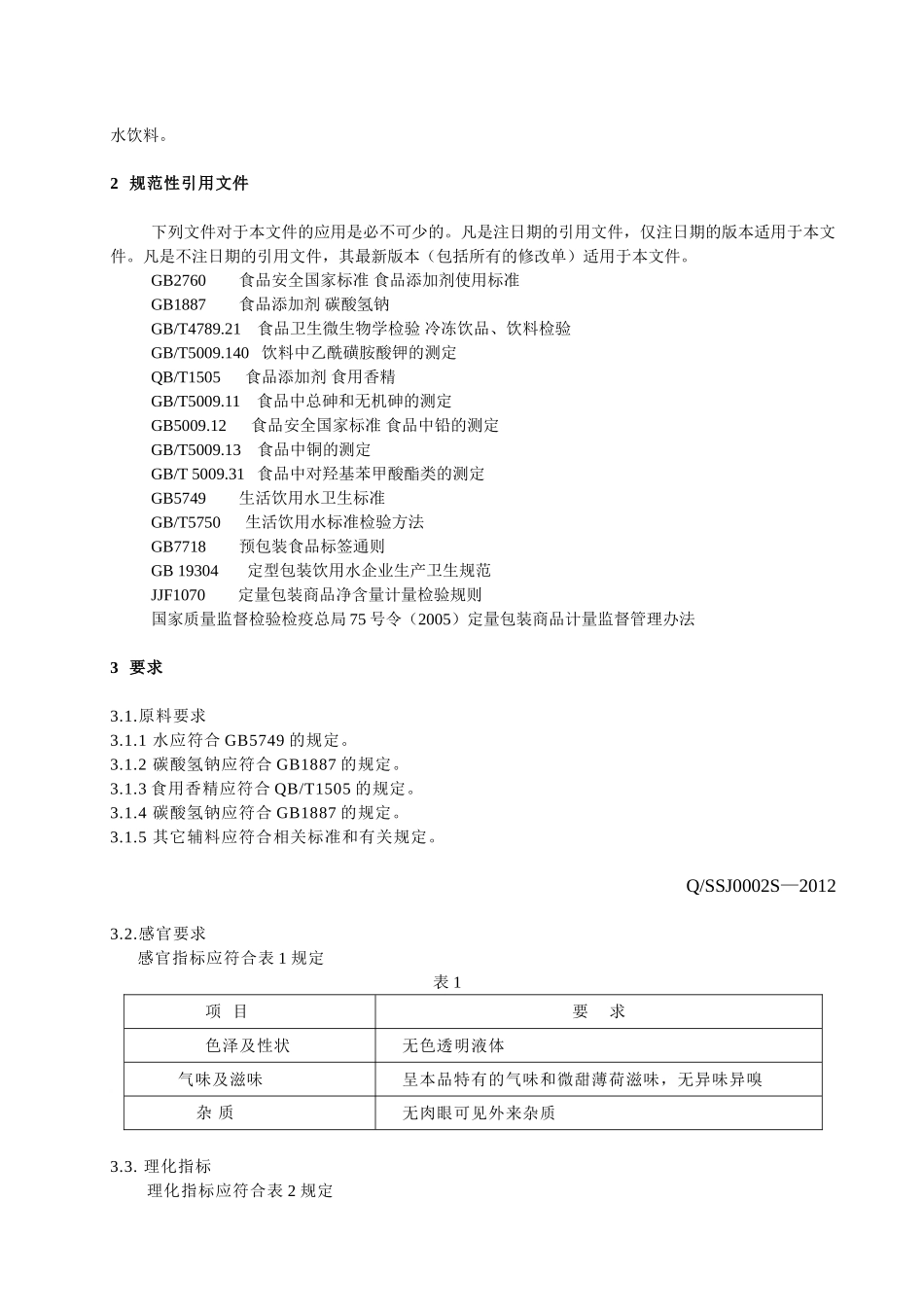 QSSJ 0002 S-2012 贵州水世界饮品有限责任公司 金海雪山牌薄荷苏打水饮料.doc_第3页