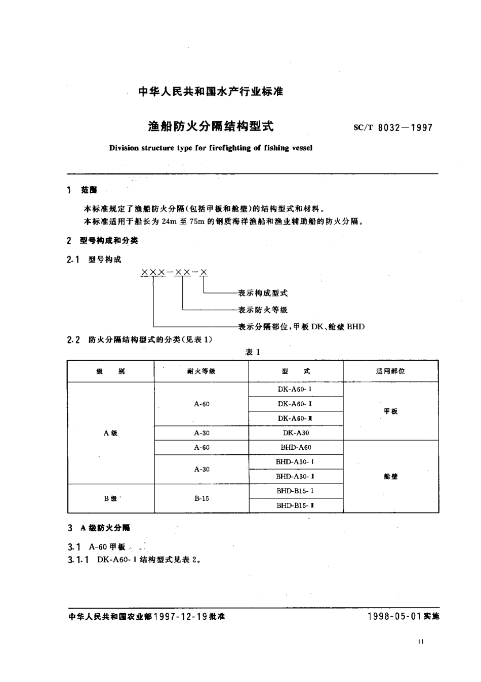 SCT 8032-1997 渔船防火分隔结构型式.pdf_第2页