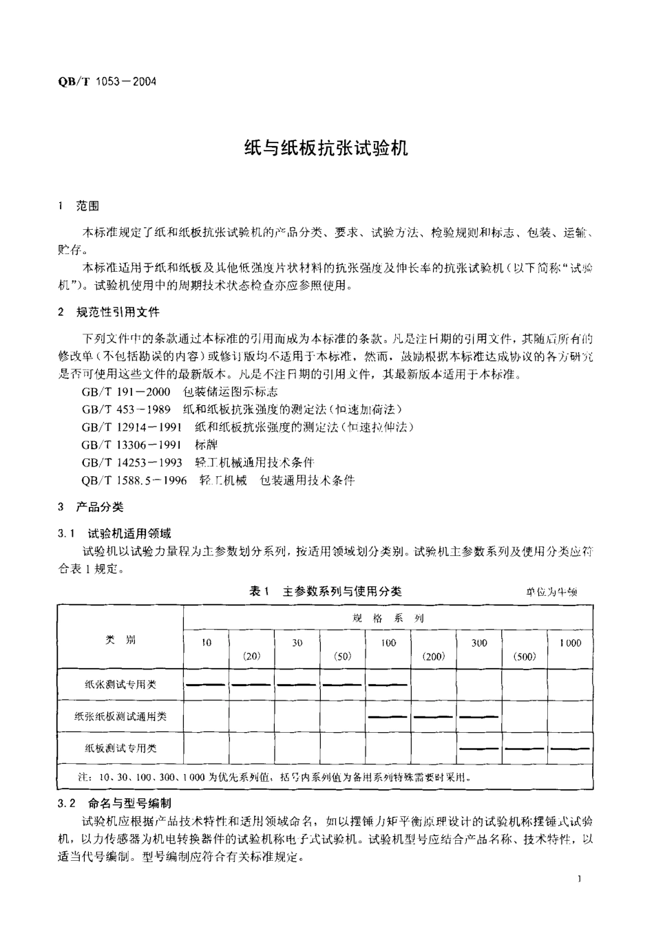 QBT 1053-2004 纸与纸板抗张试验机.pdf_第3页