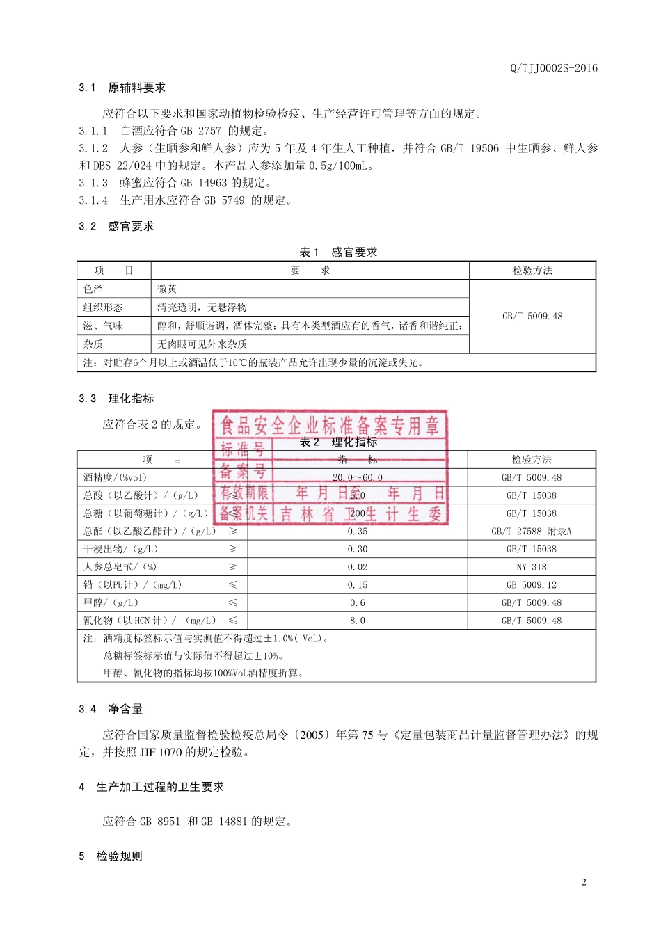 QTJJ 0002 S-2016 通化金江酒业有限责任公司 人参酒.pdf_第3页