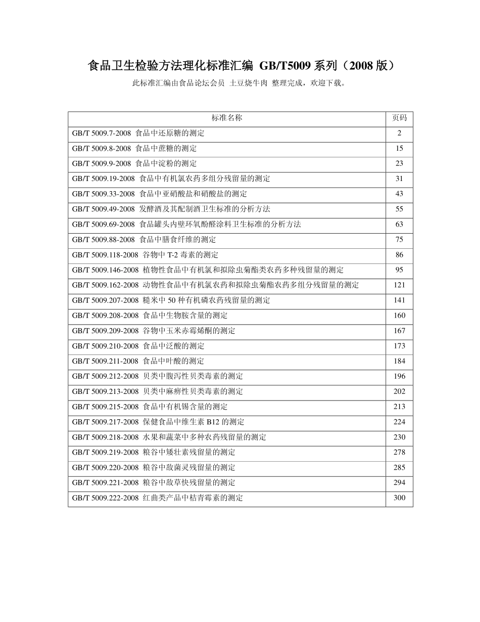 食品卫生检验方法理化标准汇编 GBT5009系列（2008版）.pdf_第1页