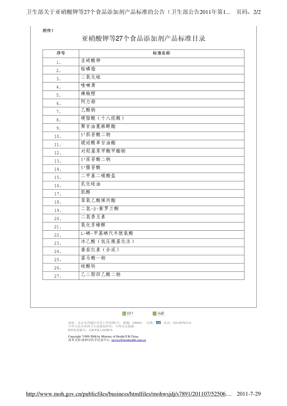 卫生部关于亚硝酸钾等27个食品添加剂产品标准的公告.pdf_第2页