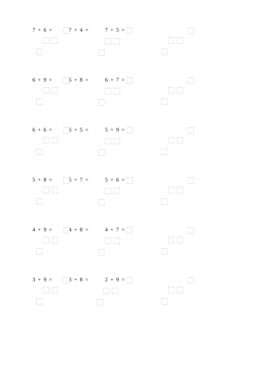小学一年级数学上册凑十法破十法借十法练习题.docx_第2页