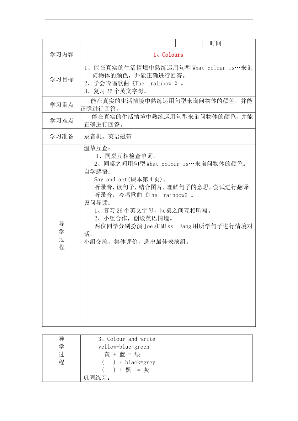 【沪教牛津版（三起）】三年级下册英语 全册教案.doc_第3页