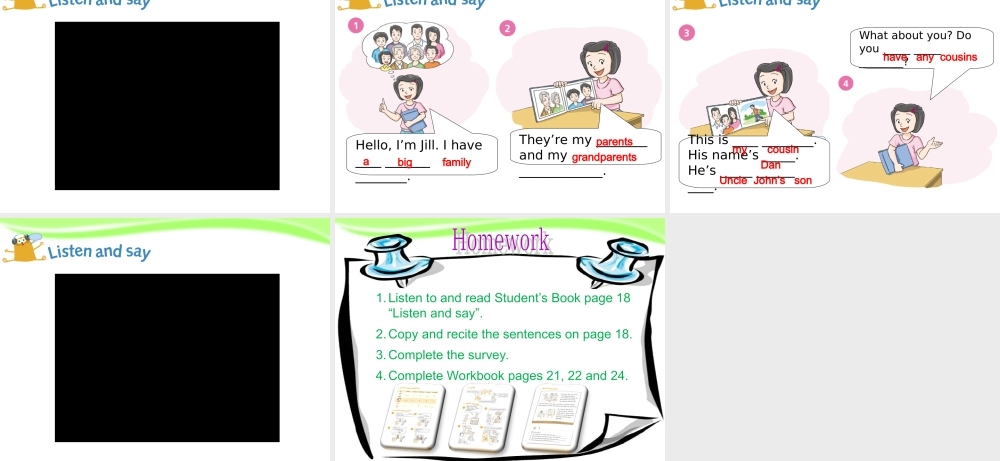 【沪教牛津版（三起）】四年级上册英语课件 Unit4 Do you have any cousins.ppt