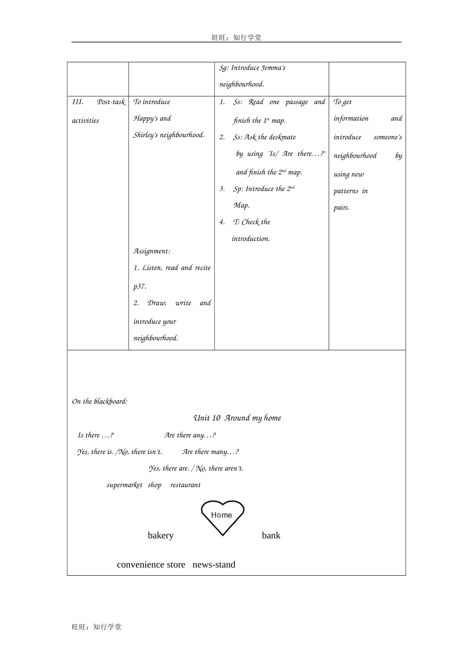牛津上海版四上Unit 10《Around my home》word教案[旺旺：知行学堂].doc_第3页