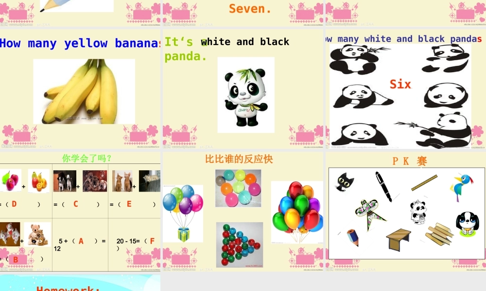 外研版（一起）一上Module 8《Unit 2 How many pink balls》ppt课件2.ppt