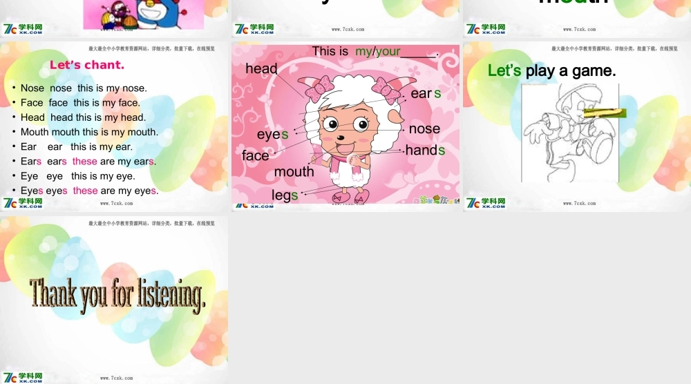 外研版（一起）一下Module 4《Unit 1 This is my head》ppt课件2.ppt