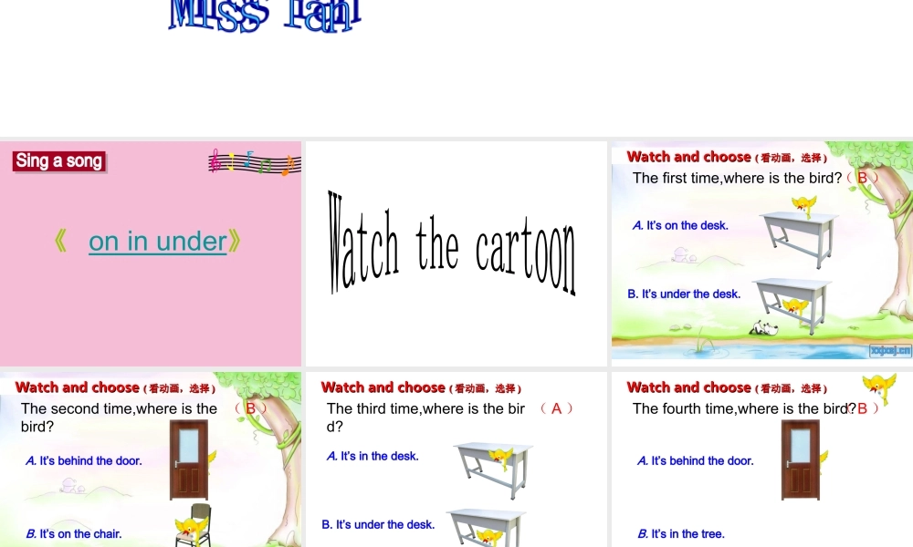外研版（一起）一下Module 2《Unit 1 Where’s the bird》ppt课件3.ppt