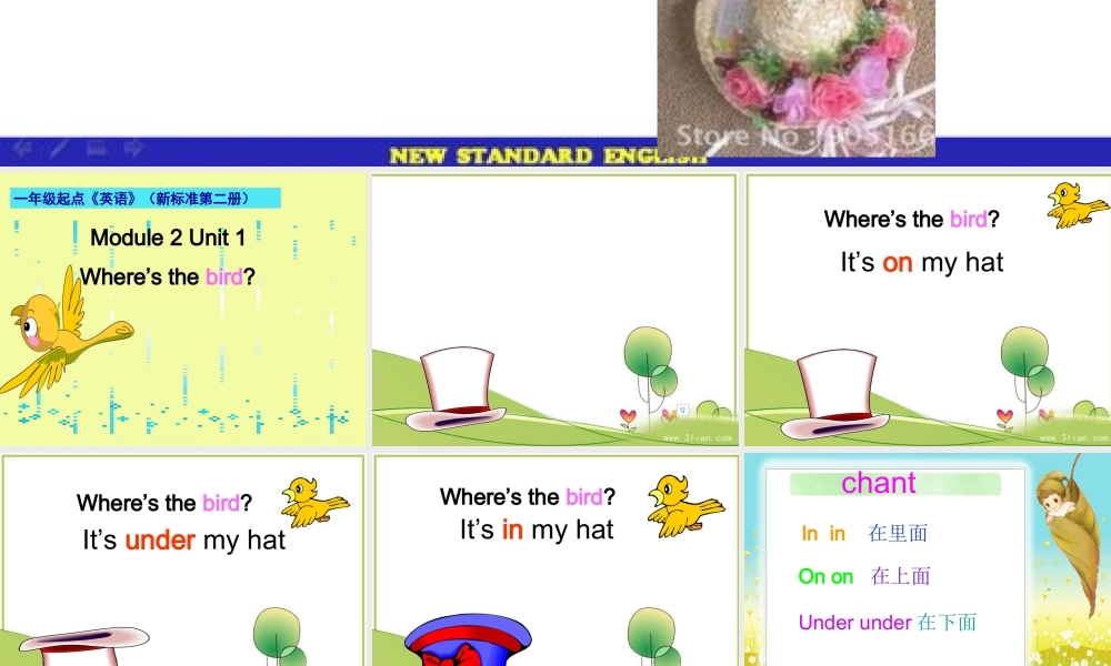 外研版（一起）一下Module 2《Unit 1 Where’s the bird》ppt课件2.ppt