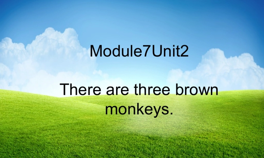 外研版（一起）一下Module 7《Unit 2 There are three brown monkeys》ppt课件1.ppt
