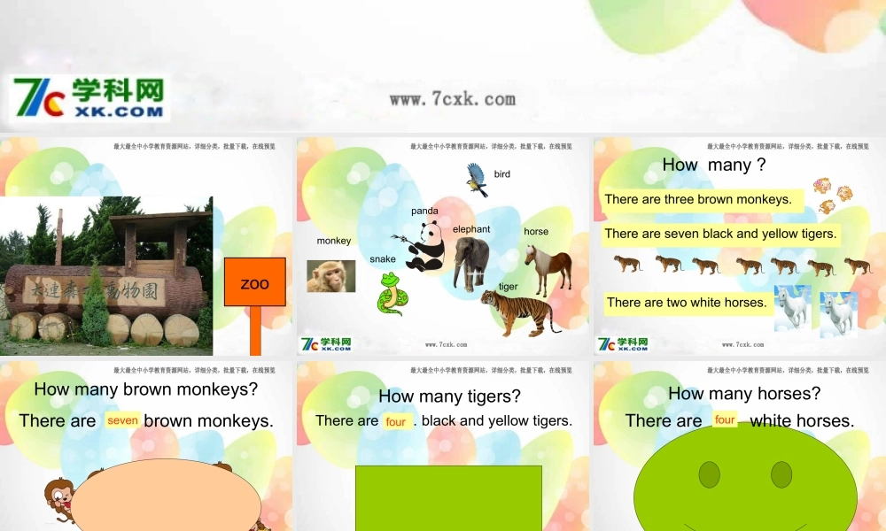 外研版（一起）一下Module 7《Unit 2 There are three brown monkeys》ppt课件4.ppt