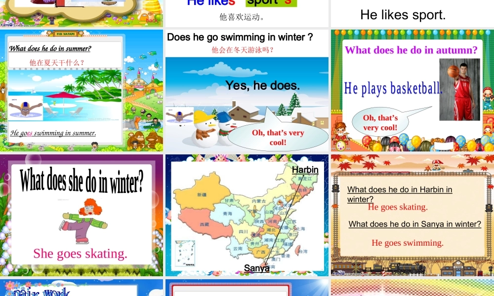 Module 9《Unit 2 What does he do in summer》ppt课件2.ppt