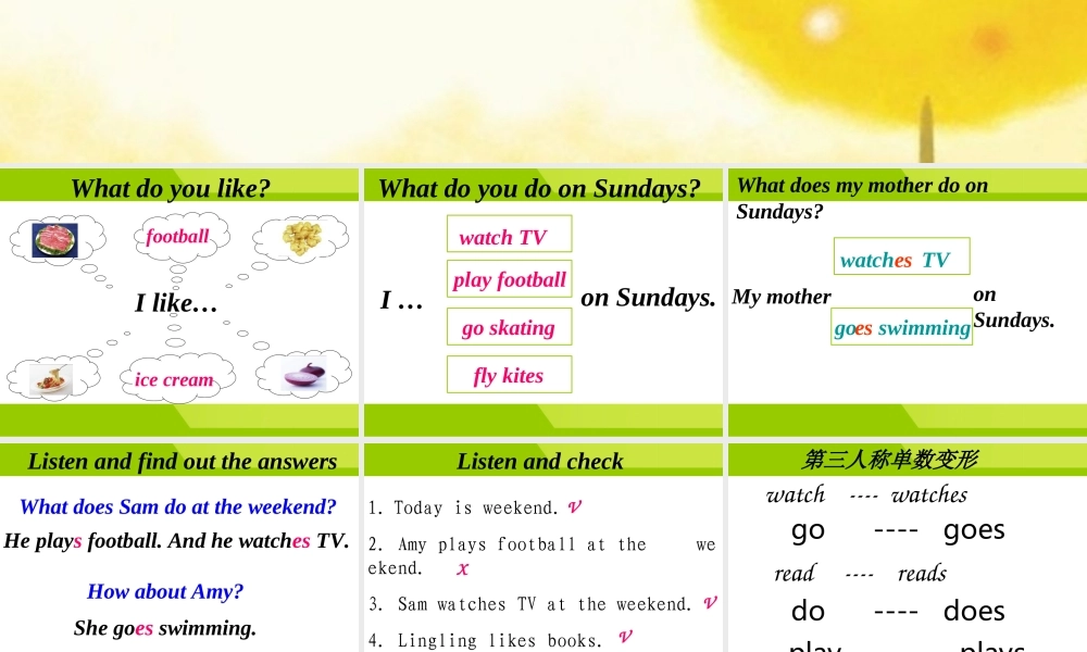 Module 8《Unit 1 She goes swimming》ppt课件1.ppt