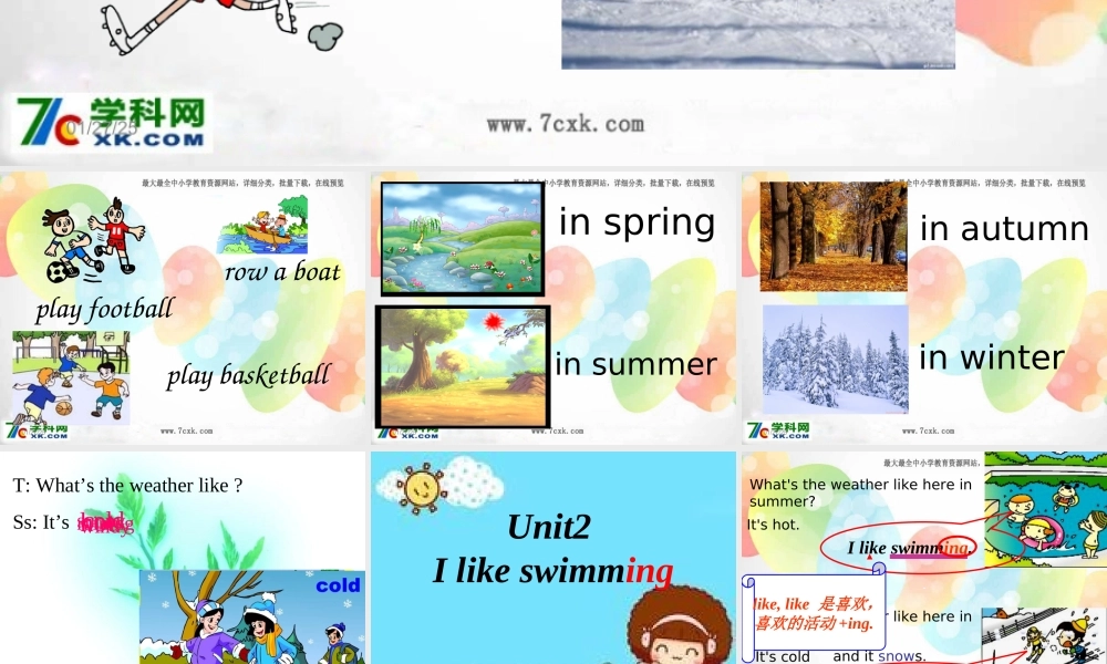 外研版（一起）二下Module 1《Unit 2 I like swimming》ppt课件2.ppt