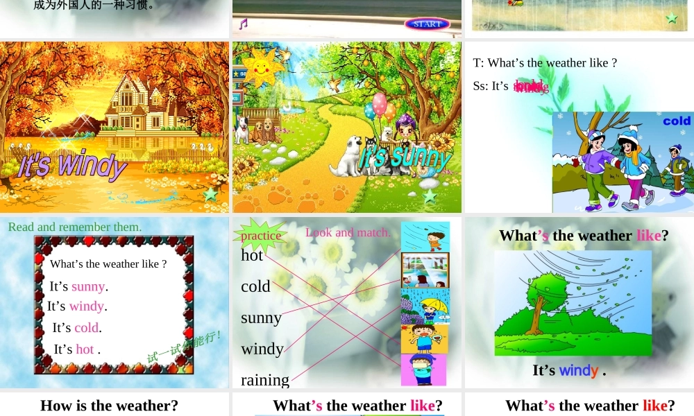外研版（一起）二下Module 1《Unit 1 What’s the weather like》ppt课件4.ppt