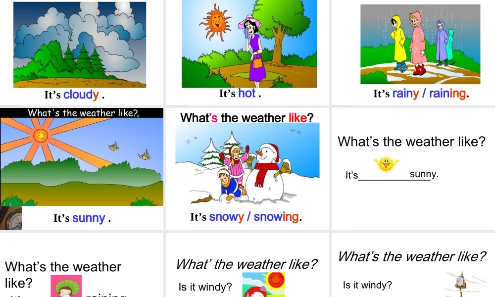 外研版（一起）二下Module 1《Unit 1 What’s the weather like》ppt课件4.ppt