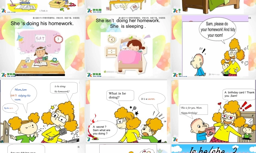 外研版（一起）二下Module 3《Unit 1 Sam isn’t tidying his room》ppt课件1.ppt