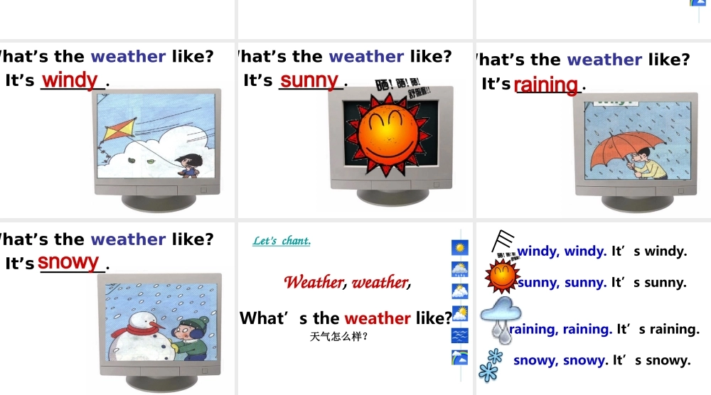 外研版（一起）二下Module 1《Unit 1 What’s the weather like》ppt课件3.ppt