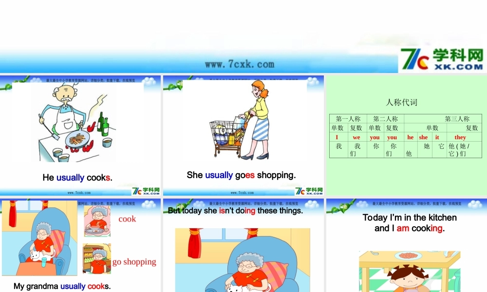 外研版（一起）二下Module 6《Unit 2 My grandma usually cooks》ppt课件1.ppt