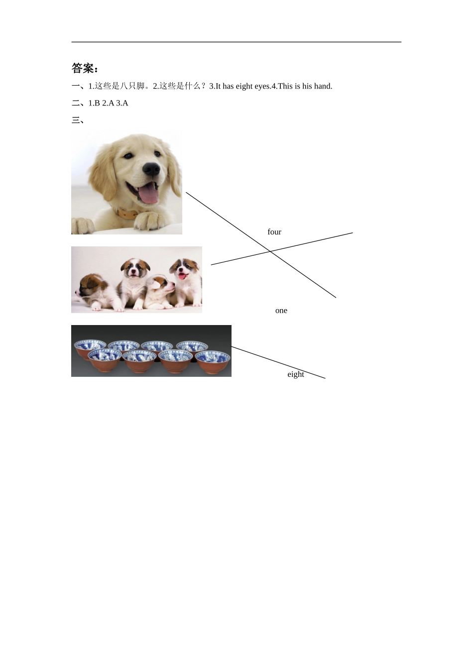 小学英语 Module 4 Unit 2 These are your eyes 习题1.doc_第3页