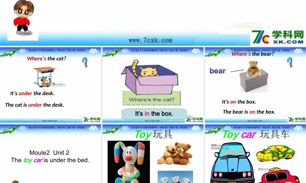 外研版（一起）一下Module 2《Unit 2 The toy car is under the bed》ppt课件1.ppt