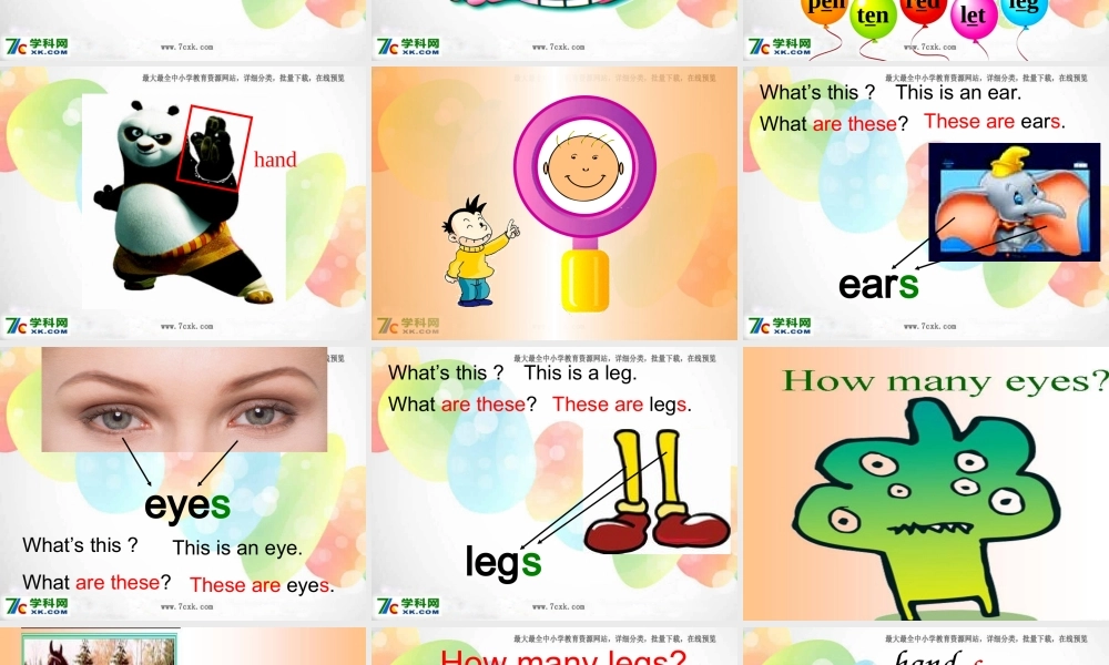 外研版（一起）一下Module 4《Unit 2 These are your legs》ppt课件2.ppt