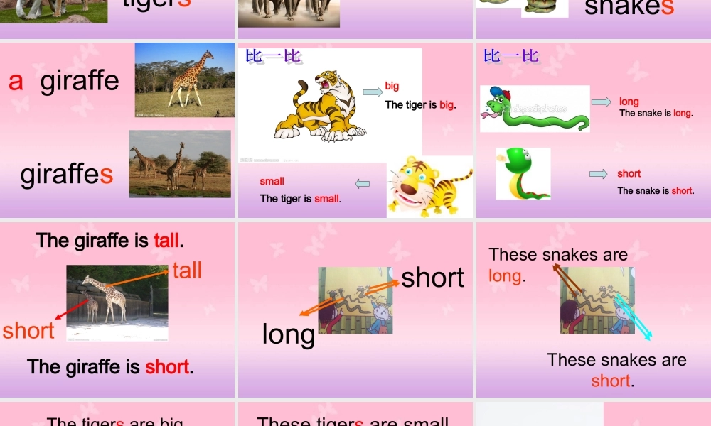 外研版（一起）一下Module 6《Unit 1 These snakes are short》ppt课件1.ppt