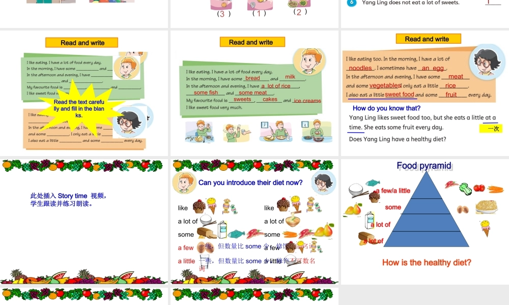【译林版】六年级英语下册 Unit 3 A healthy diet课件（精品） .ppt