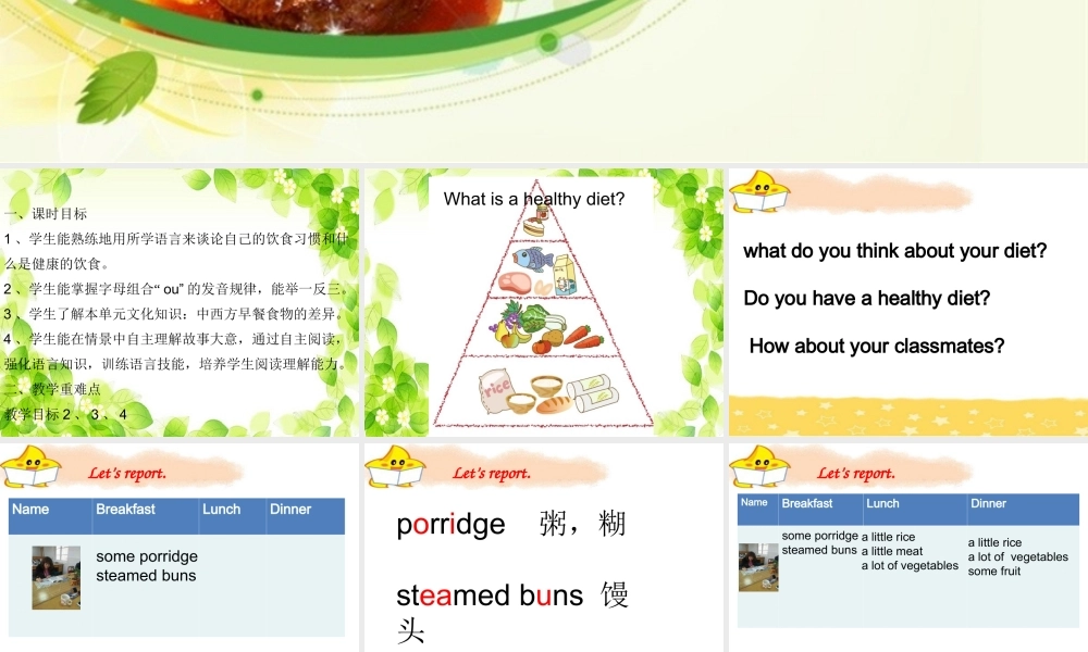 【译林版】六年级英语下册 Unit 3 A healthy diet课件（精品）.ppt