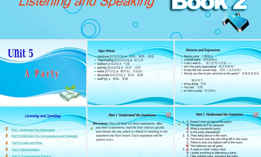牛津译林苏教版小学英语六下《Unit 5 A party 》PPT课件 (1).ppt