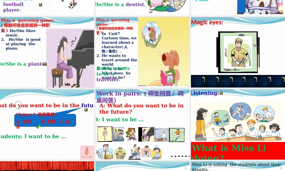 牛津译林苏教版小学英语六下《Unit 8 Our dreams 》PPT课件.pptx